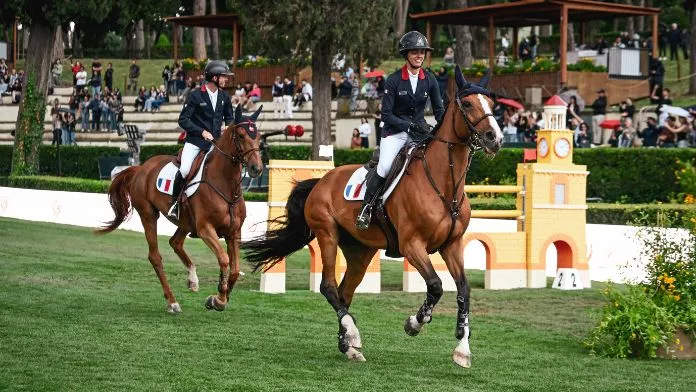 Nina Mallevaey et Antoine Ermann à la remise des prix de la Coupe des nations de Rome
